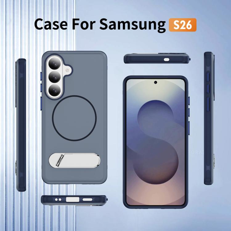 For Samsung Galaxy S26 5G Two-colors Imitation Original Magnetic Phone Case with Holder