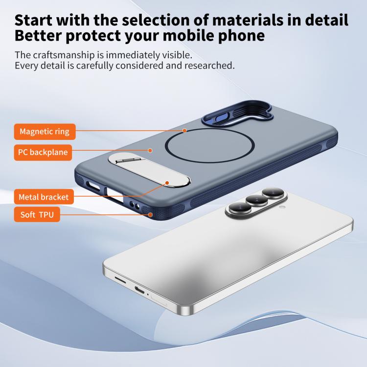 For Samsung Galaxy S26 5G Two-colors Imitation Original Magnetic Phone Case with Holder