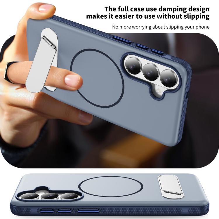 For Samsung Galaxy S26 5G Two-colors Imitation Original Magnetic Phone Case with Holder