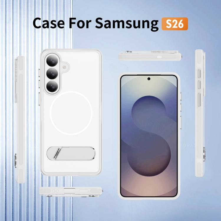 For Samsung Galaxy S26 5G Two-colors Imitation Original Magnetic Phone Case with Holder