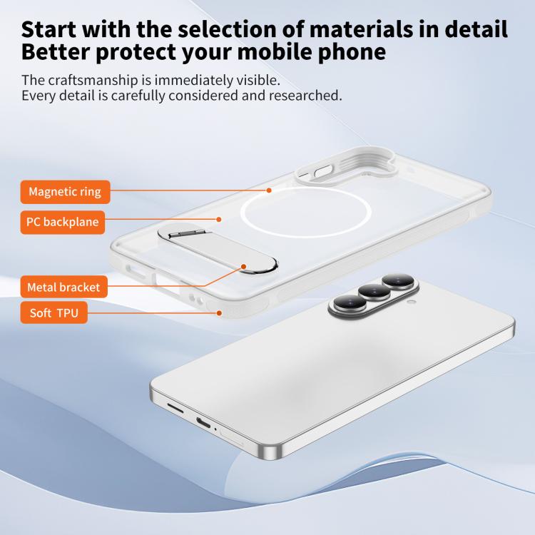 For Samsung Galaxy S26 5G Two-colors Imitation Original Magnetic Phone Case with Holder
