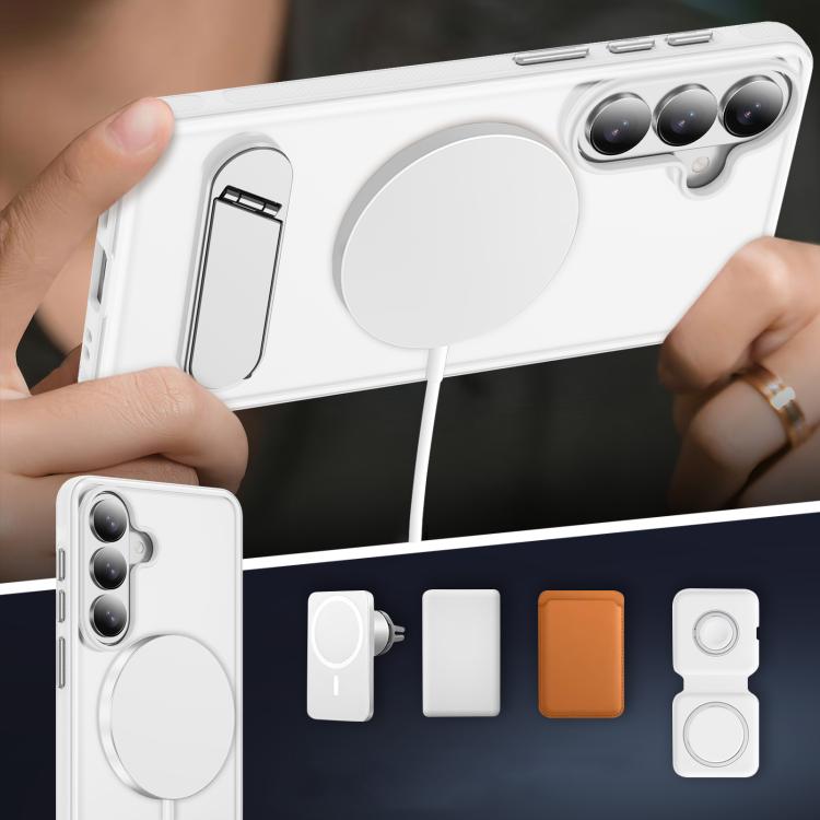 For Samsung Galaxy S26 5G Two-colors Imitation Original Magnetic Phone Case with Holder