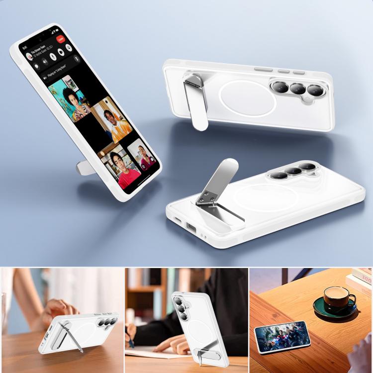 For Samsung Galaxy S26 5G Two-colors Imitation Original Magnetic Phone Case with Holder
