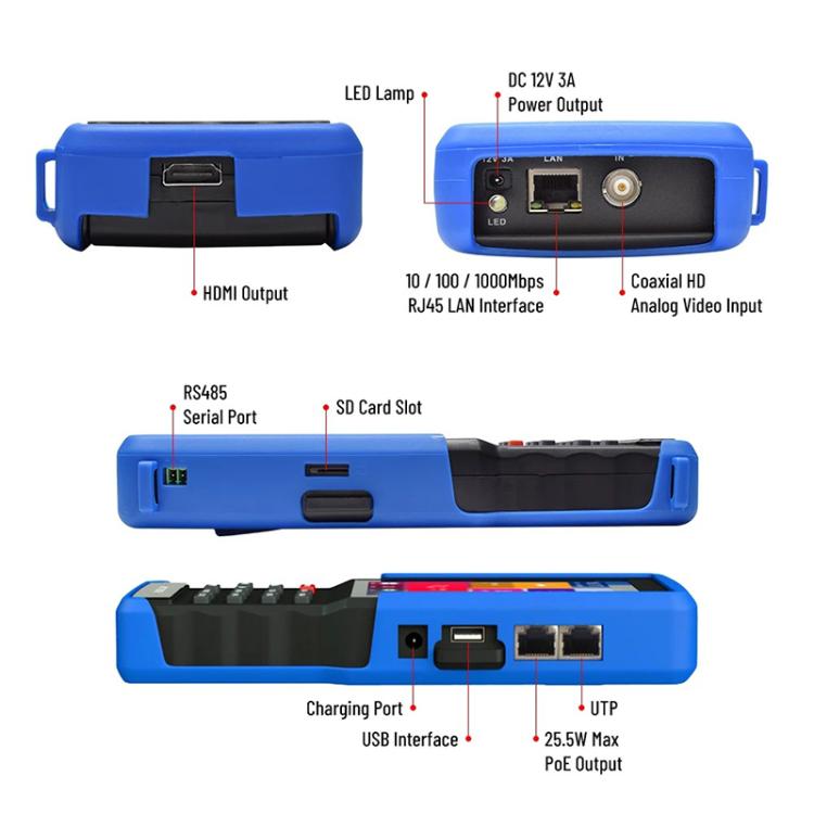 IPC9310Plus 4.5 Inch HD Screen Engineering Tester Network Analog Coaxial Video Surveillance Tester - US Plug