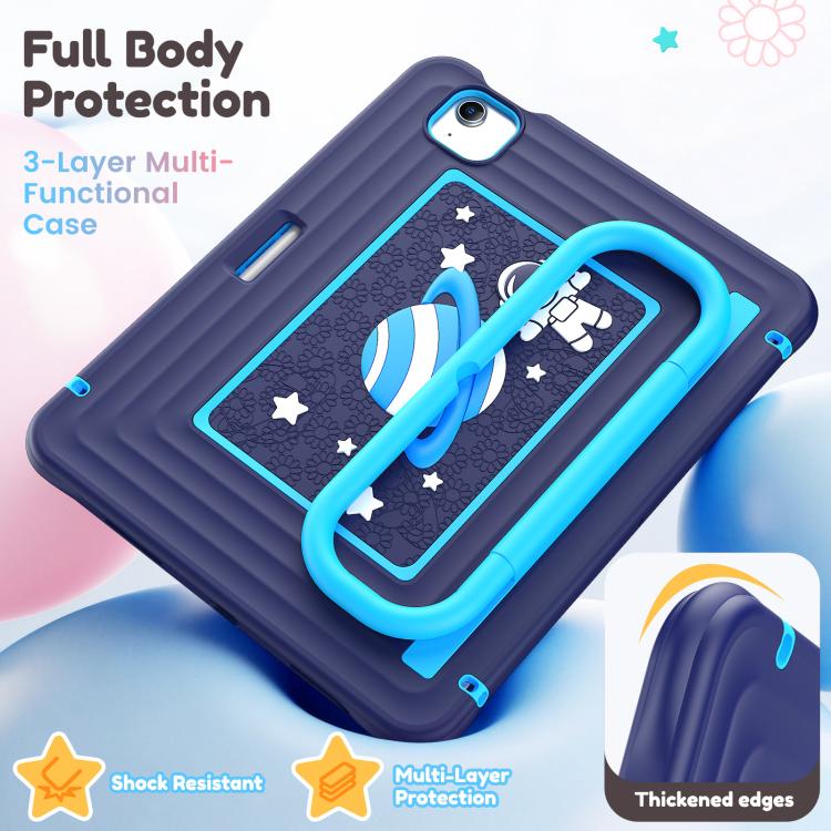 For iPad Air 11 2026 / 2025 / 2024 Handle Holder Silicone Hybrid PC Tablet Case with Shoulder Strap