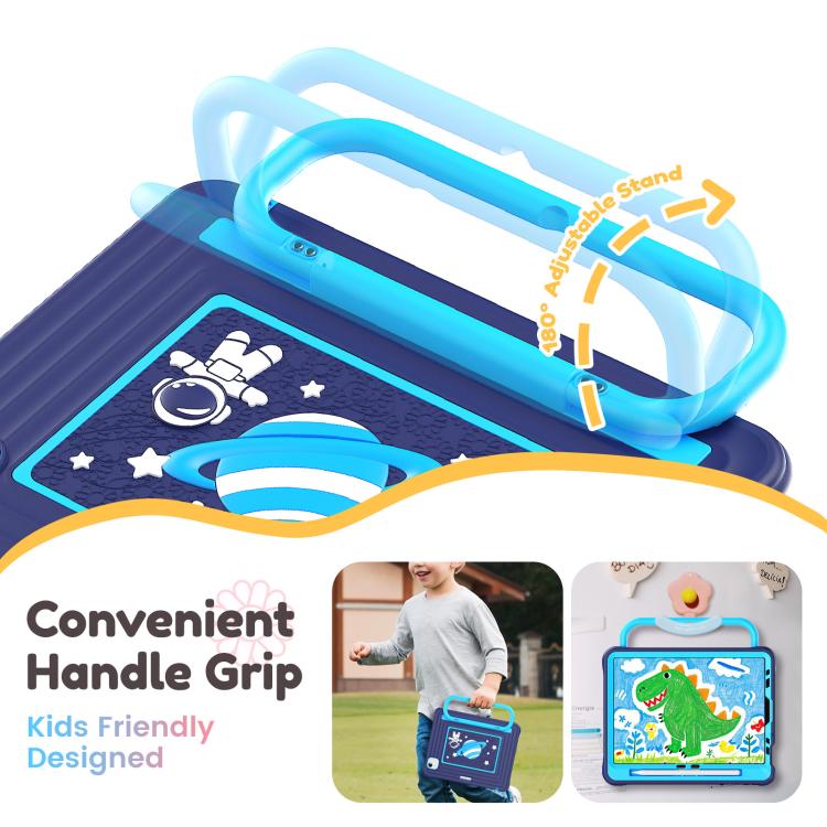 For iPad Air 11 2026 / 2025 / 2024 Handle Holder Silicone Hybrid PC Tablet Case with Shoulder Strap
