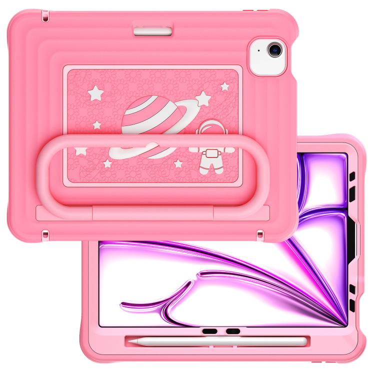 For iPad Air 11 2026 / 2025 / 2024 Handle Holder Silicone Hybrid PC Tablet Case with Shoulder Strap