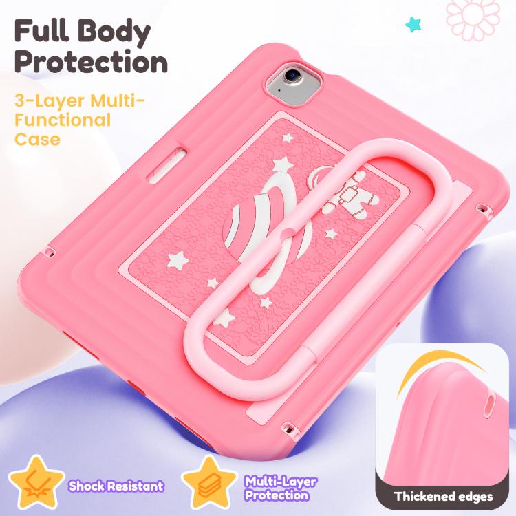For iPad Air 11 2026 / 2025 / 2024 Handle Holder Silicone Hybrid PC Tablet Case with Shoulder Strap
