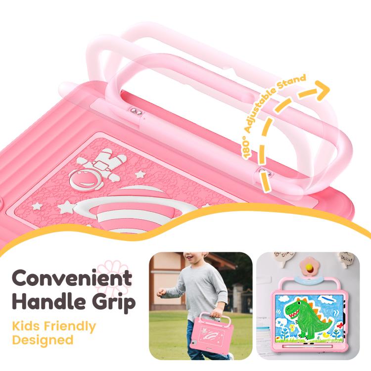 For iPad Air 11 2026 / 2025 / 2024 Handle Holder Silicone Hybrid PC Tablet Case with Shoulder Strap
