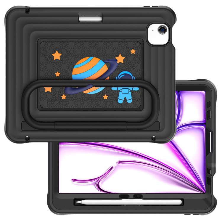 For iPad Air 11 2026 / 2025 / 2024 Handle Holder Silicone Hybrid PC Tablet Case with Shoulder Strap