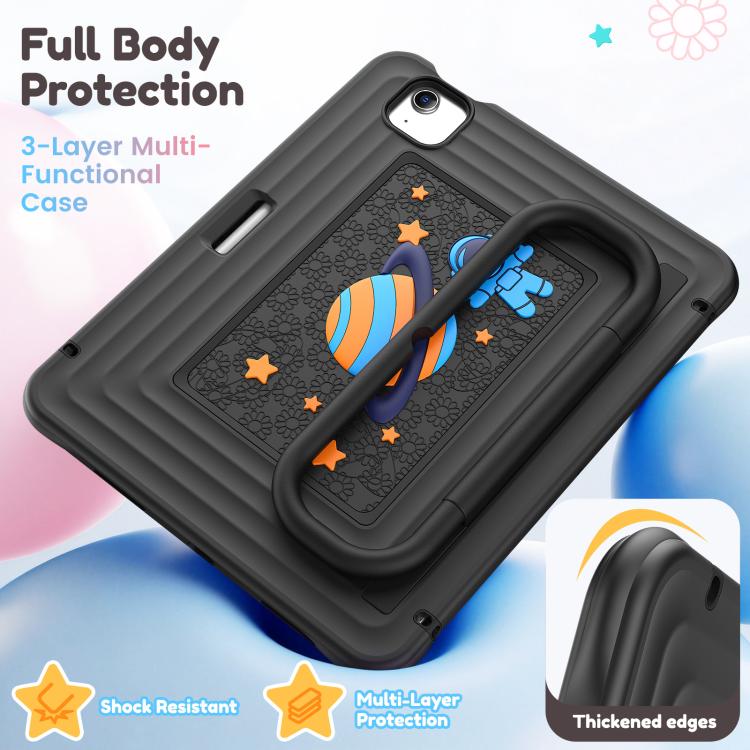 For iPad Air 11 2026 / 2025 / 2024 Handle Holder Silicone Hybrid PC Tablet Case with Shoulder Strap