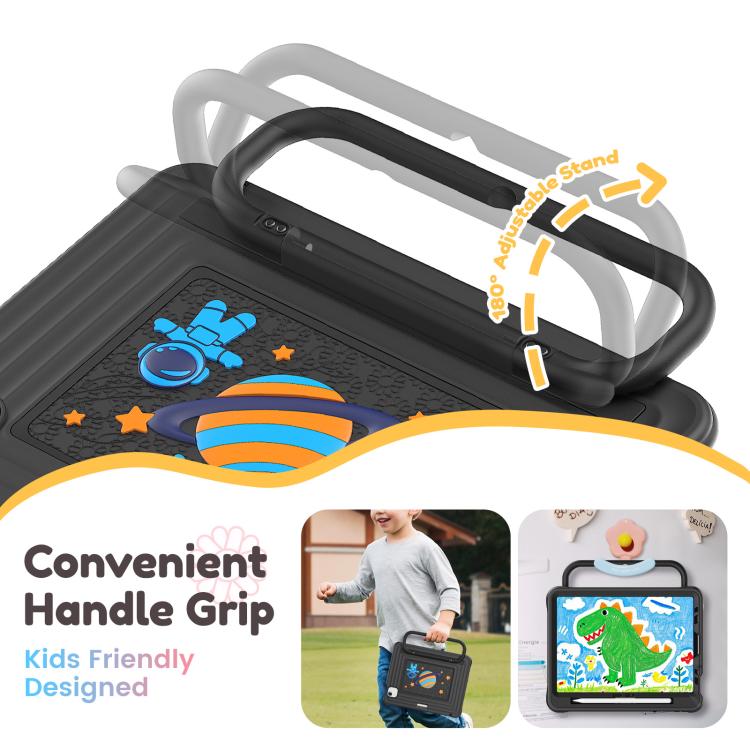 For iPad Air 11 2026 / 2025 / 2024 Handle Holder Silicone Hybrid PC Tablet Case with Shoulder Strap