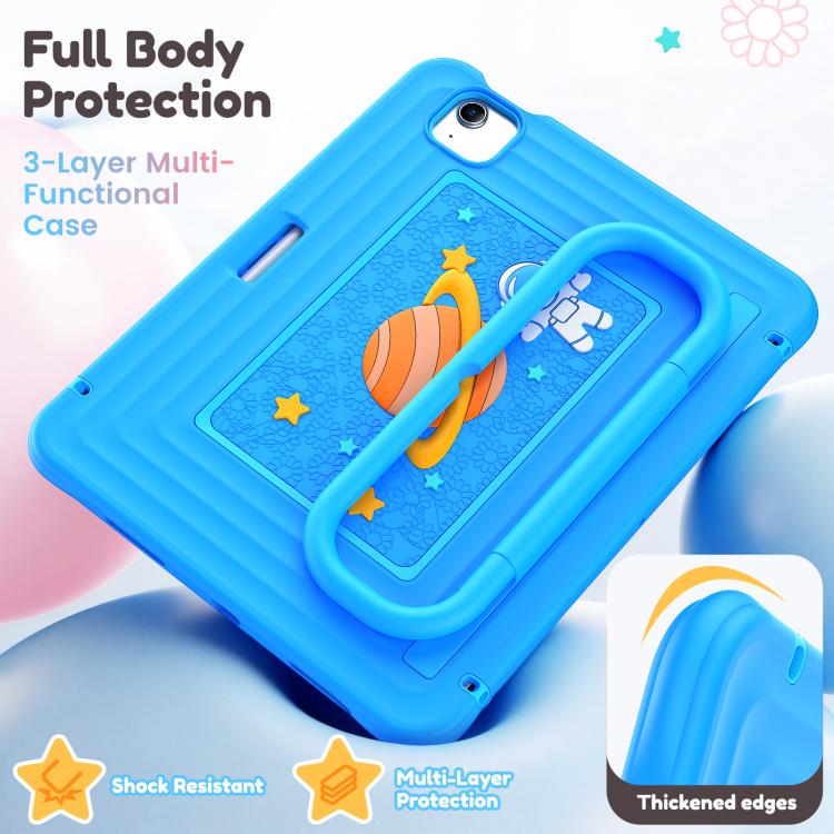For iPad Air 11 2026 / 2025 / 2024 Handle Holder Silicone Hybrid PC Tablet Case with Shoulder Strap