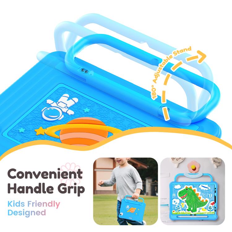 For iPad Air 11 2026 / 2025 / 2024 Handle Holder Silicone Hybrid PC Tablet Case with Shoulder Strap
