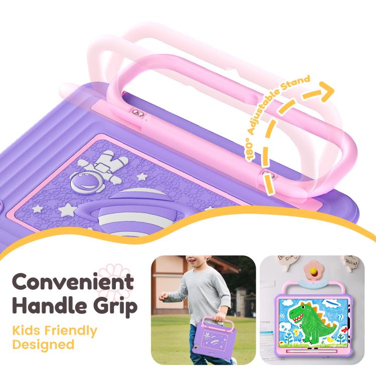 For iPad Air 11 2026 / 2025 / 2024 Handle Holder Silicone Hybrid PC Tablet Case with Shoulder Strap