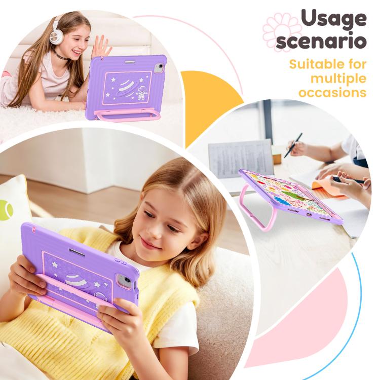 For iPad Air 11 2026 / 2025 / 2024 Handle Holder Silicone Hybrid PC Tablet Case with Shoulder Strap