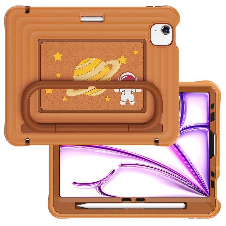 For iPad Air 11 2026 / 2025 / 2024 Handle Holder Silicone Hybrid PC Tablet Case with Shoulder Strap