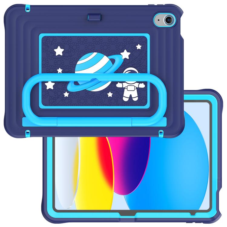 For iPad 2025 / 2022 Handle Holder Silicone Hybrid PC Tablet Case with Shoulder Strap