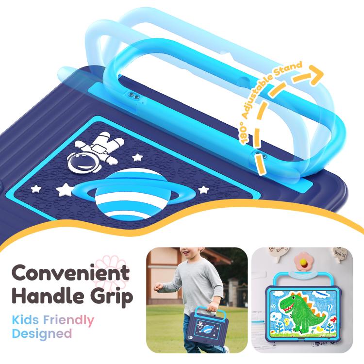 For iPad 2025 / 2022 Handle Holder Silicone Hybrid PC Tablet Case with Shoulder Strap