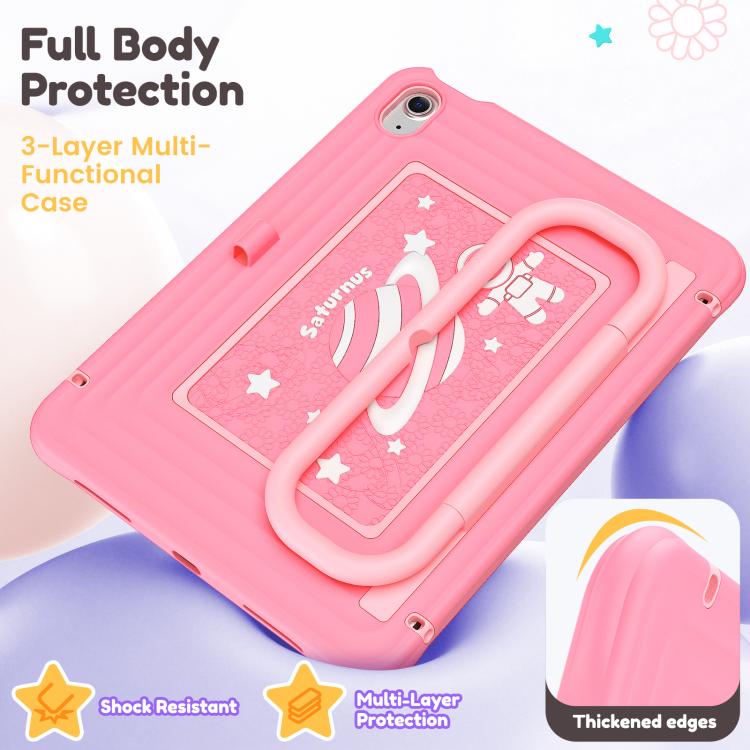 For iPad 2025 / 2022 Handle Holder Silicone Hybrid PC Tablet Case with Shoulder Strap