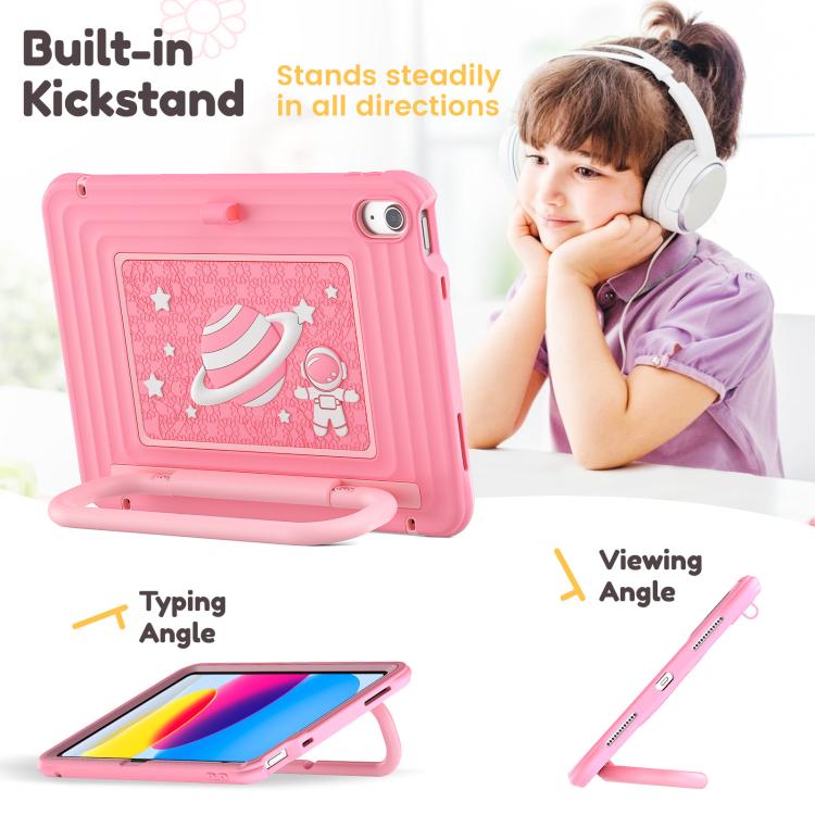 For iPad 2025 / 2022 Handle Holder Silicone Hybrid PC Tablet Case with Shoulder Strap