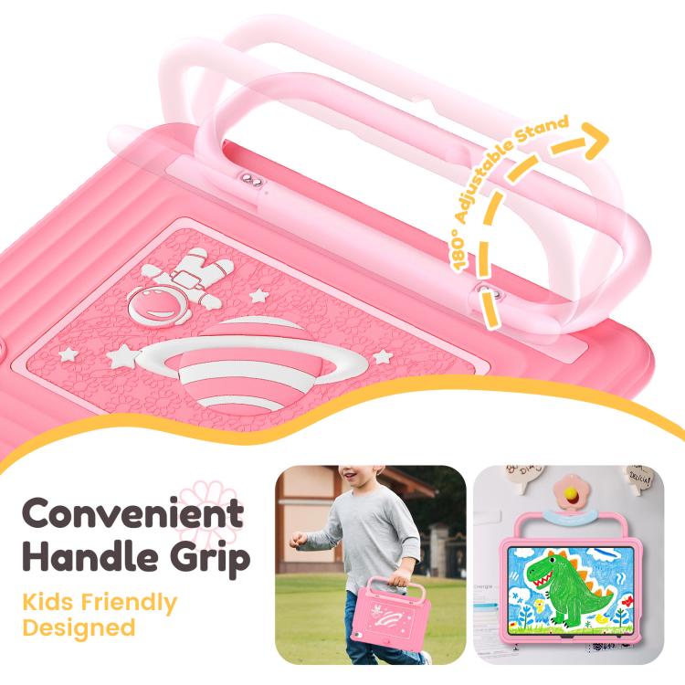 For iPad 2025 / 2022 Handle Holder Silicone Hybrid PC Tablet Case with Shoulder Strap