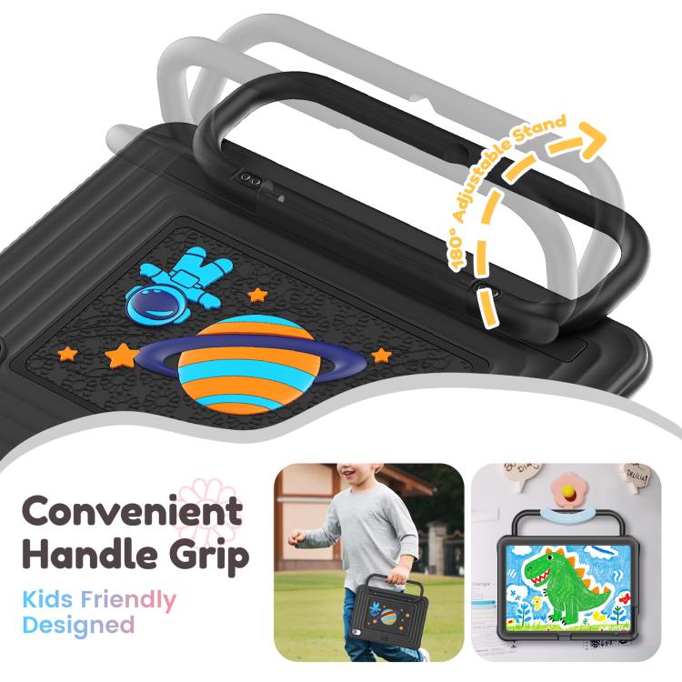 For iPad 2025 / 2022 Handle Holder Silicone Hybrid PC Tablet Case with Shoulder Strap