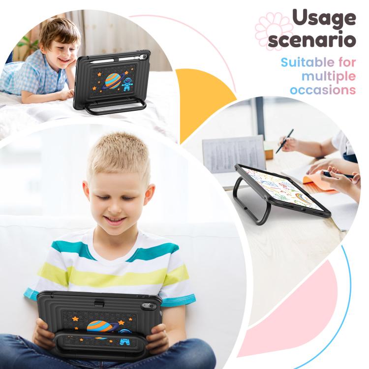 For iPad 2025 / 2022 Handle Holder Silicone Hybrid PC Tablet Case with Shoulder Strap