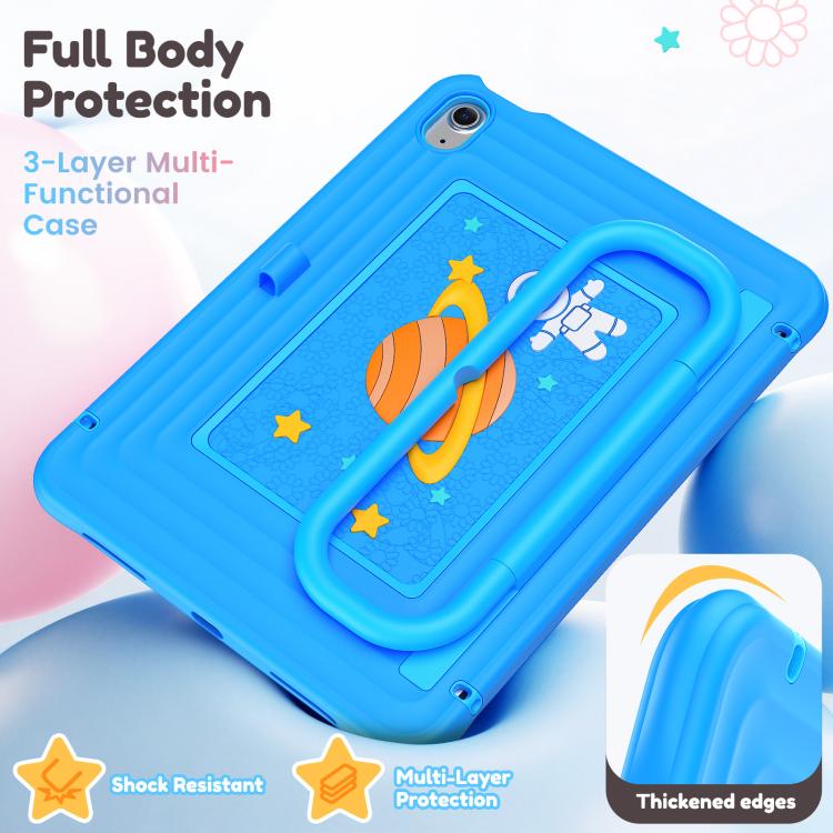For iPad 2025 / 2022 Handle Holder Silicone Hybrid PC Tablet Case with Shoulder Strap