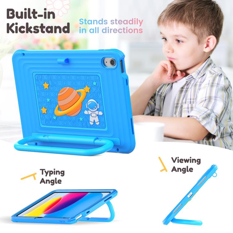 For iPad 2025 / 2022 Handle Holder Silicone Hybrid PC Tablet Case with Shoulder Strap