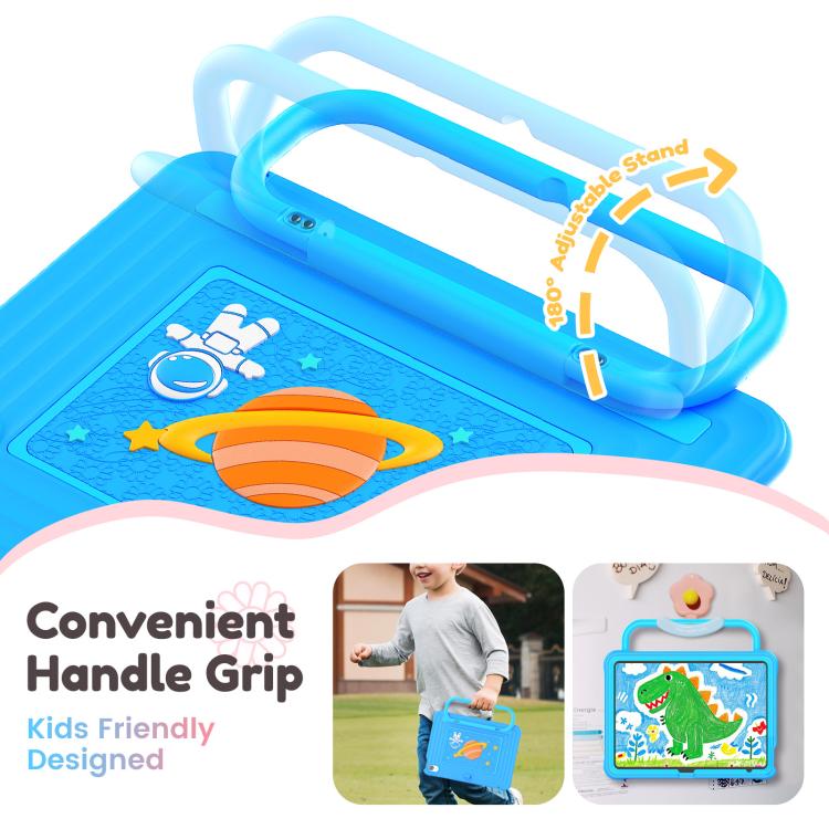 For iPad 2025 / 2022 Handle Holder Silicone Hybrid PC Tablet Case with Shoulder Strap