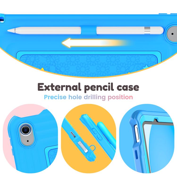 For iPad 2025 / 2022 Handle Holder Silicone Hybrid PC Tablet Case with Shoulder Strap