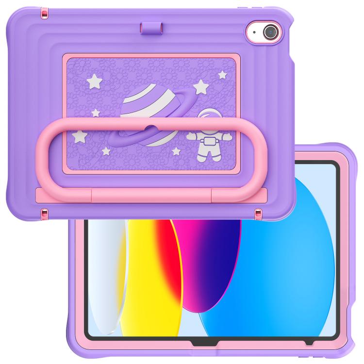 For iPad 2025 / 2022 Handle Holder Silicone Hybrid PC Tablet Case with Shoulder Strap