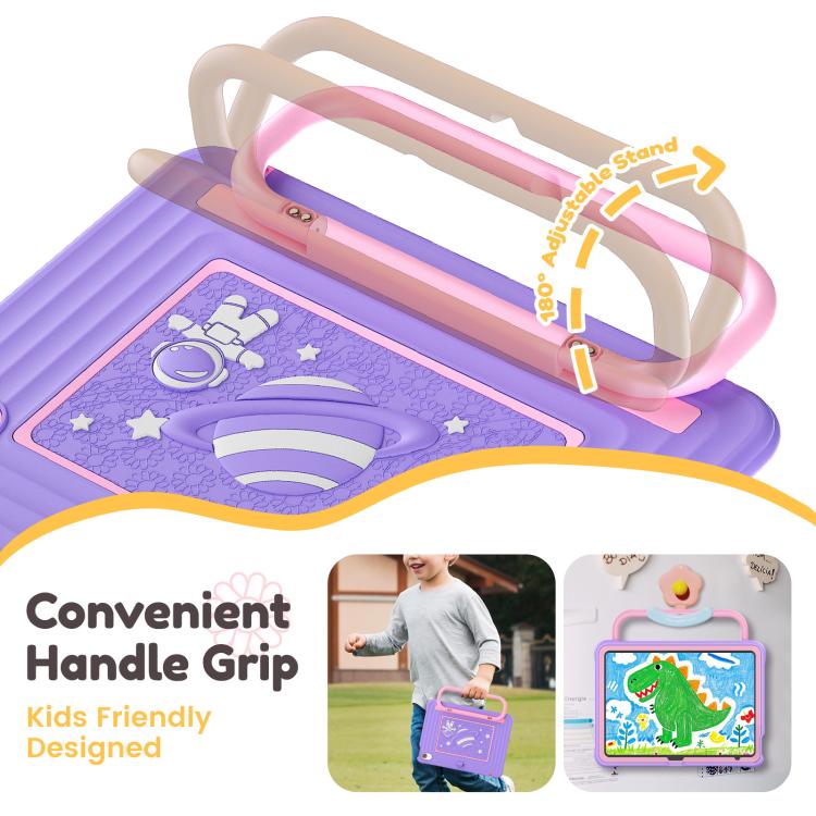For iPad 2025 / 2022 Handle Holder Silicone Hybrid PC Tablet Case with Shoulder Strap