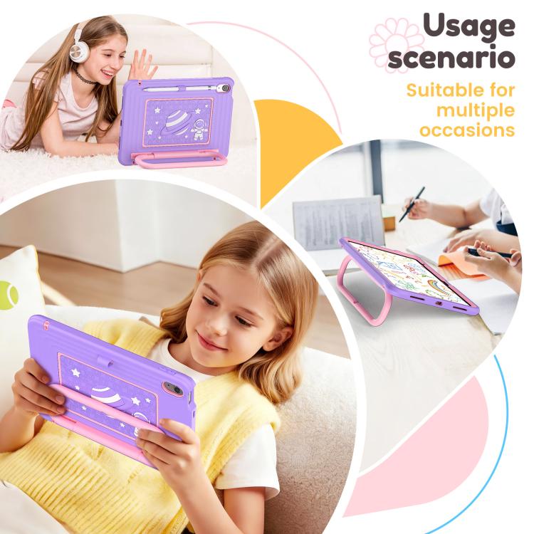 For iPad 2025 / 2022 Handle Holder Silicone Hybrid PC Tablet Case with Shoulder Strap