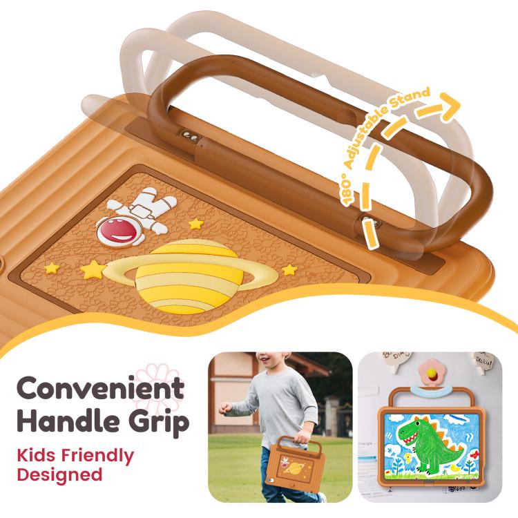 For iPad 2025 / 2022 Handle Holder Silicone Hybrid PC Tablet Case with Shoulder Strap