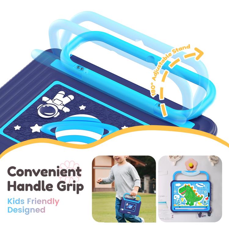 For iPad mini 2024 / mini 6 Handle Holder Silicone Hybrid PC Tablet Case with Shoulder Strap