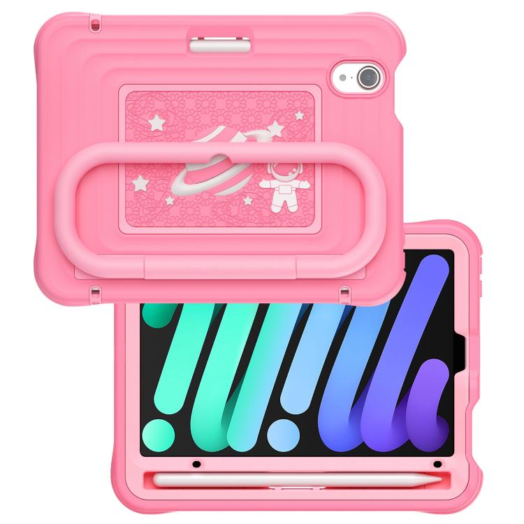 For iPad mini 2024 / mini 6 Handle Holder Silicone Hybrid PC Tablet Case with Shoulder Strap