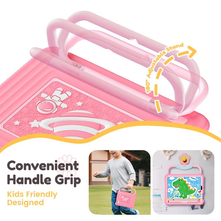 For iPad mini 2024 / mini 6 Handle Holder Silicone Hybrid PC Tablet Case with Shoulder Strap