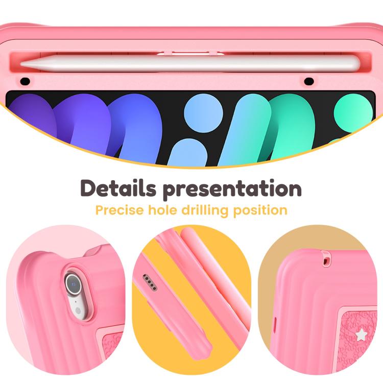 For iPad mini 2024 / mini 6 Handle Holder Silicone Hybrid PC Tablet Case with Shoulder Strap