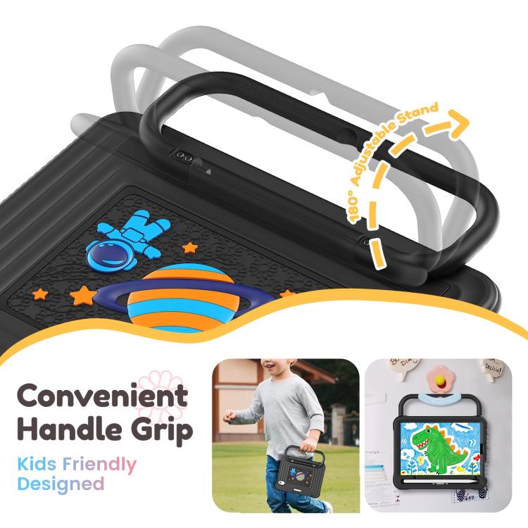 For iPad mini 2024 / mini 6 Handle Holder Silicone Hybrid PC Tablet Case with Shoulder Strap