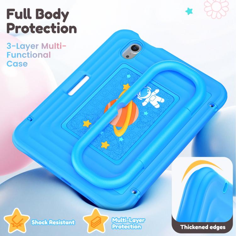 For iPad mini 2024 / mini 6 Handle Holder Silicone Hybrid PC Tablet Case with Shoulder Strap