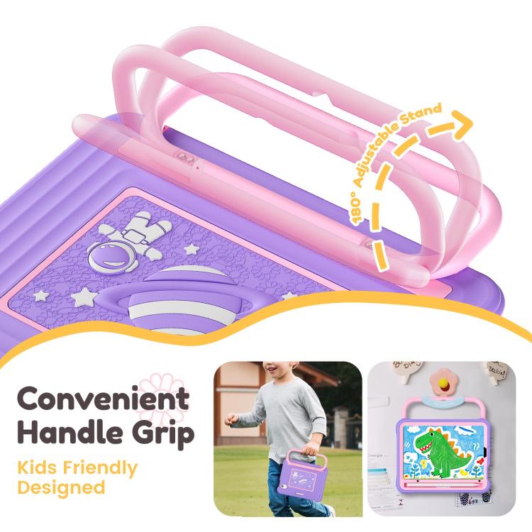 For iPad mini 2024 / mini 6 Handle Holder Silicone Hybrid PC Tablet Case with Shoulder Strap
