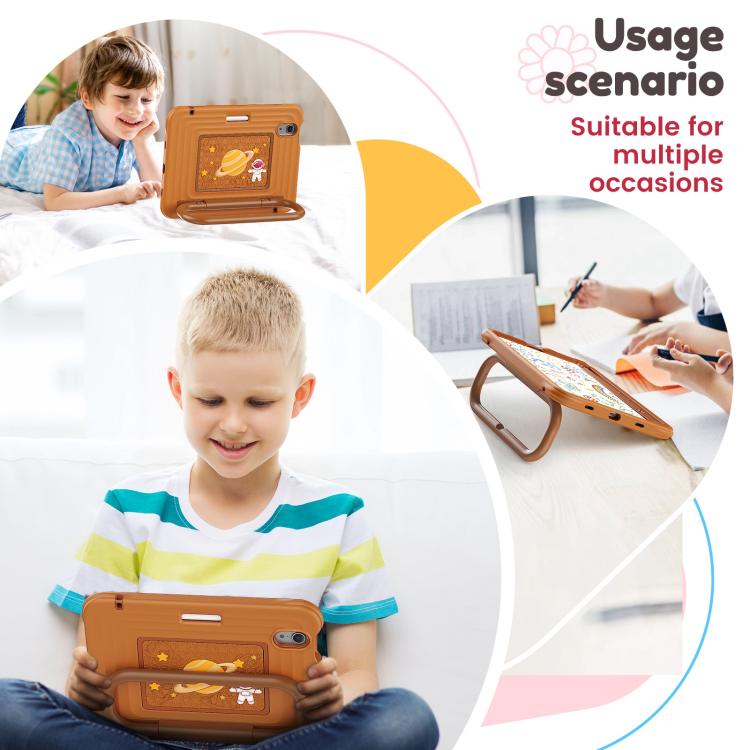 For iPad mini 2024 / mini 6 Handle Holder Silicone Hybrid PC Tablet Case with Shoulder Strap