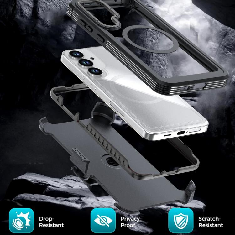 For Samsung Galaxy S26+ 5G Acrylic Full Coverage Magnetic Phone Case with Back Clip