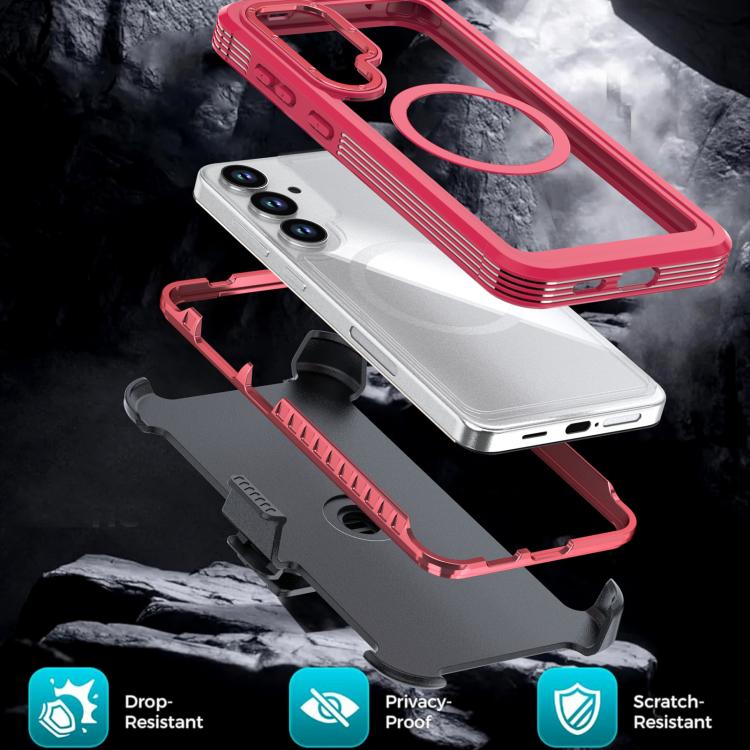 For Samsung Galaxy S26+ 5G Acrylic Full Coverage Magnetic Phone Case with Back Clip