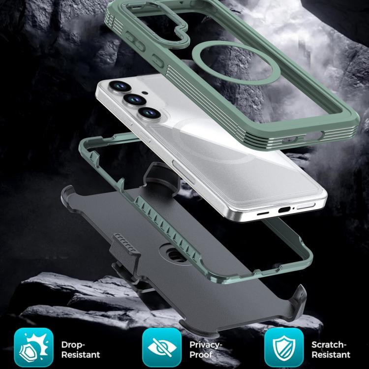For Samsung Galaxy S26+ 5G Acrylic Full Coverage Magnetic Phone Case with Back Clip