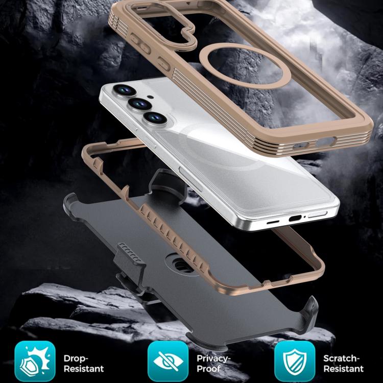 For Samsung Galaxy S26+ 5G Acrylic Full Coverage Magnetic Phone Case with Back Clip