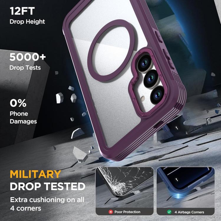 For Samsung Galaxy S26+ 5G Acrylic Full Coverage Magnetic Phone Case with Back Clip