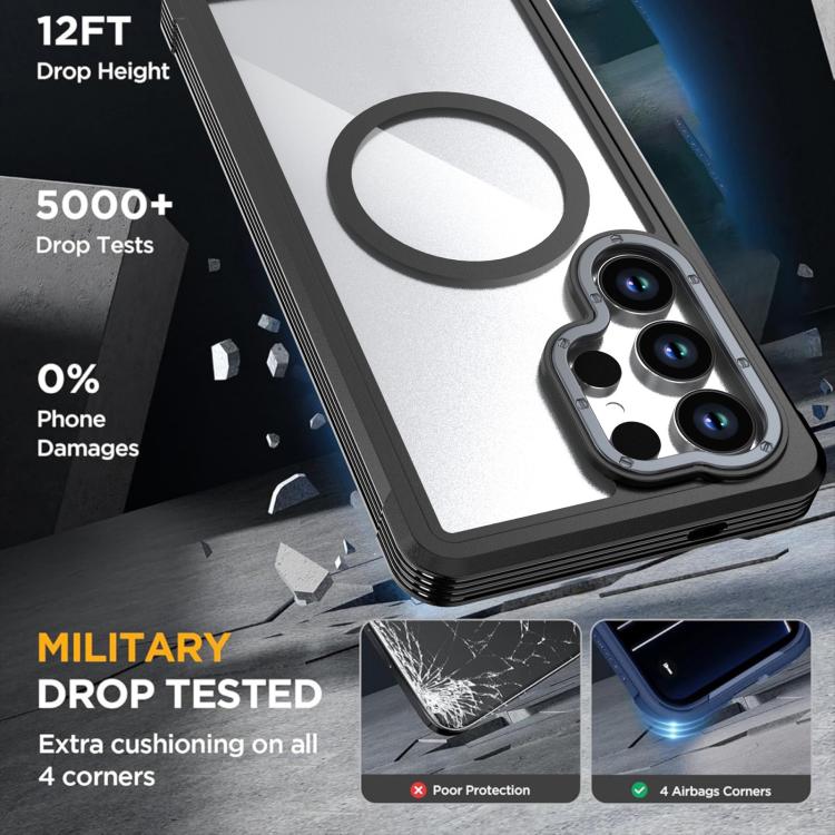 For Samsung Galaxy S26 Ultra 5G Acrylic Full Coverage Magnetic Phone Case with Back Clip